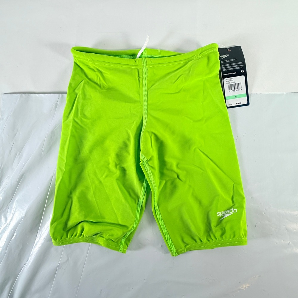 Speedo Boys‎ Jammer Begin to Swim Solid Green Gecko Swimsuit Shorts Size 8 NWT